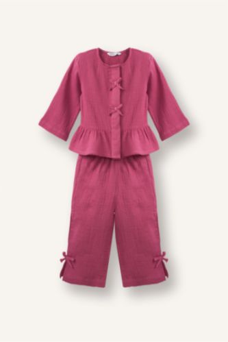 Kız Bebek Gülkurusu Müslin 2'li Takım Kız Bebek