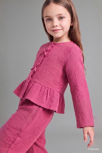 طفلة صغيرة وردي Baby Girl Muslin 2 Piece Set