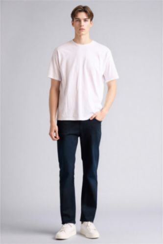 Erkek Mavi Siyah Sergio Regular Fıt Normal Bel Boru Paça Pantolon