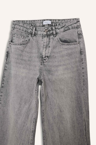 100% Cotton Straight Wide High Waist Long Jeans