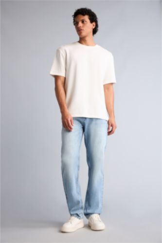 Erkek Açık Mavi Straight Fit Pantolon