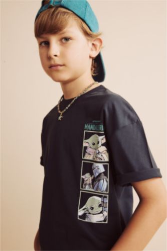 Young Boys - Teen Boys Anthracite Boy Oversize Fit Star Wars Licensed Short Sleeve T-Shirt