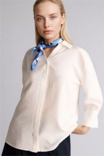 Женщины Бежевый Relax Fit Long Sleeve Shirt