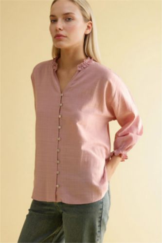 FEMME Bordeaux Chemise à manches longues et col en V