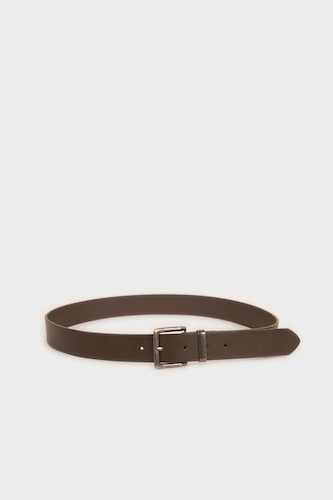 Boy Rectangular Buckle Faux Leather Casual Belt