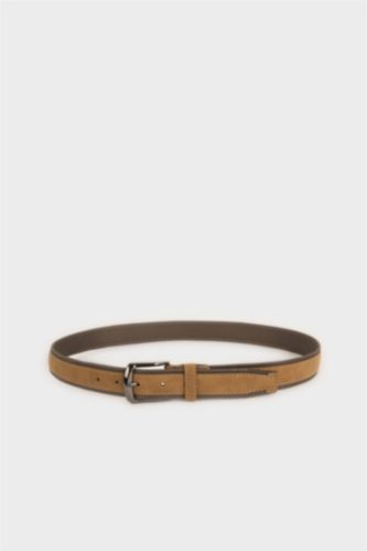 MAN Brown Man Rectangle Clasp Faux Leather