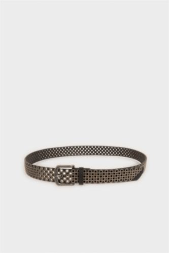 Erkek Siyah Erkek Dikdörtgen Toka Suni Deri Günlük Kemer