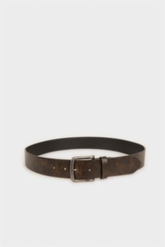 MAN Brown Man Rectangle Clasp Faux Leather