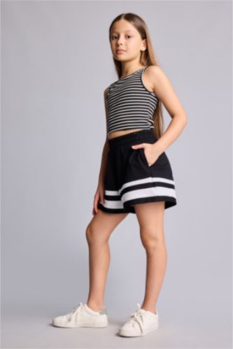 FILLES Noir Short en piqué pour fille