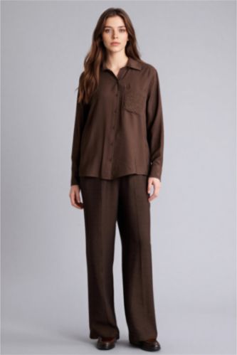 Relax Fıt Krinkıl Kumaş Gömlek