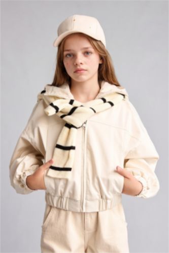 Young Girls - Teen Girls Ecru Girl Hooded Raincoat