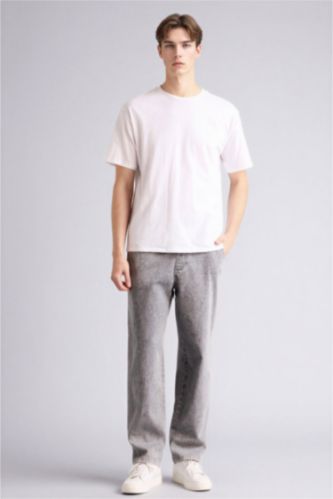 Yumuşak Dokulu Wide Leg Jean Pantolon