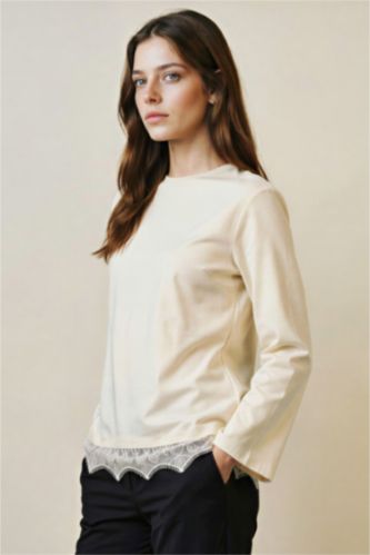 Woman Ecru Regular Fit Long Sleeve Tunic