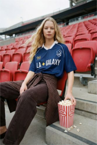 Kadın Lacivert MLS Oversıze Polo Yaka Tişört