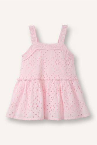Kız Bebek Açık Pembe Askılı Brode Elbise Kız Bebek