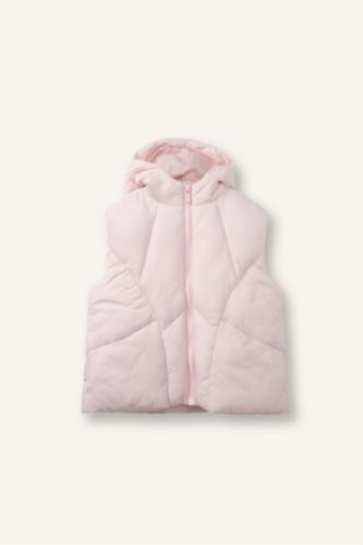 Kız Bebek Açık Pembe Kapüşonlu Şişme Yelek Kız Bebek