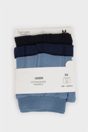 Erkek Lacivert Regular Fıt 3'lü Boxer