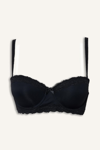 Lace Detail Micro Half Padded Underwired Bra