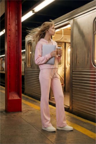 بنطرون منسوج فلير فيت برجل واسع