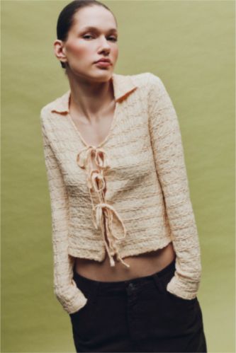 Әйелдерге сары ұзын бұлшықет пішімі жейде мойыны Ұзын Жеңді Блуза