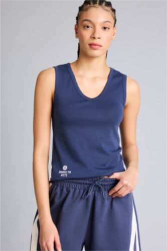 Женщины Индиго Спортивная майка Slim Fit NBA Brooklyn Nets из модала с V-образным вырезом