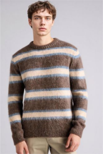 HOMME Marron Clair Pull en maille Coupe régulière