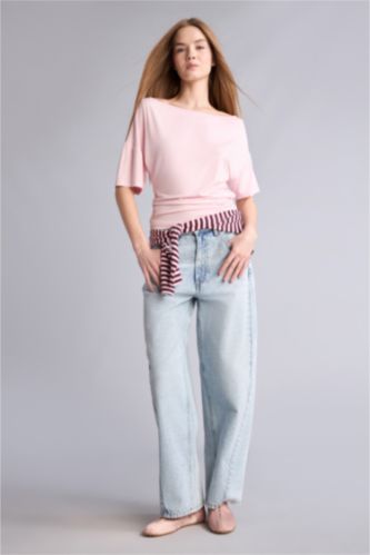 Женщины Светло-синий High Waist Trousers