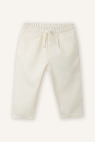 Erkek Bebek Ekru Gabardin Pantolon Erkek Bebek