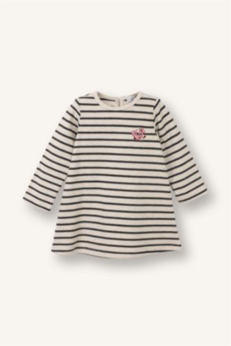 Uzun Kollu Selanik Kumaş Elbise Kız Bebek