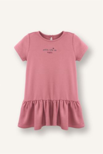 Kız Bebek Gülkurusu İşlemeli Elbise Kız Bebek