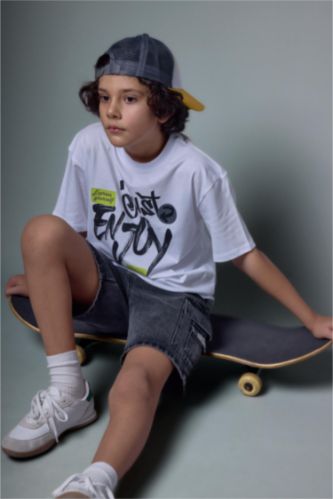 GARÇONS Blanc T-shirt oversize imprimé pour garçon