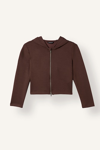 Young Girls - Teen Girls Brown Slim Fit Hooded Cardigan