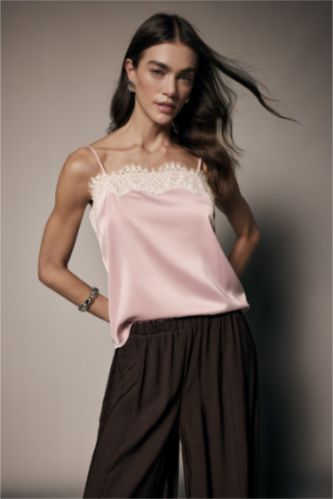 WOMAN Dark Pink Regular Fit Strappy Sleeveless Blouse