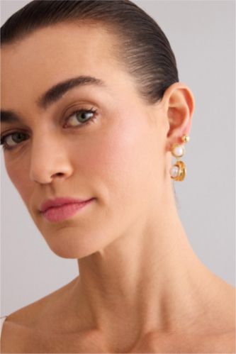 Kadın Altın Kadın 2'li Küpe