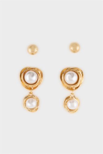 Kadın Altın Kadın 2'li Küpe