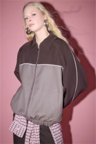 Kadın Kahve Gömlek Yaka Ceket