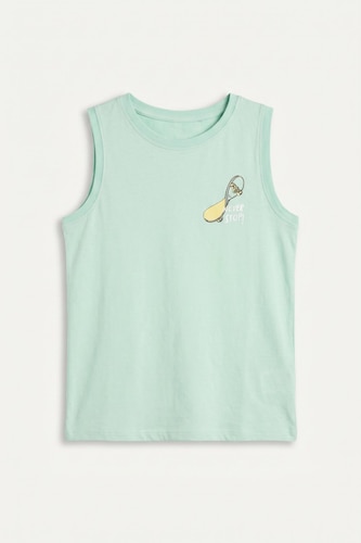 Boy Regular Fit Slogan Tank Top