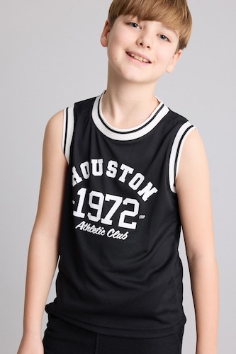 Young Boys - Teen Boys Black Boy Regular Fit Printed Tank Top