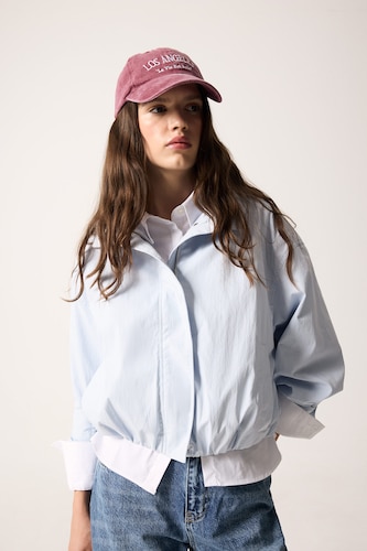 Women Light Blue Waterproof Balloon Fit Jacket