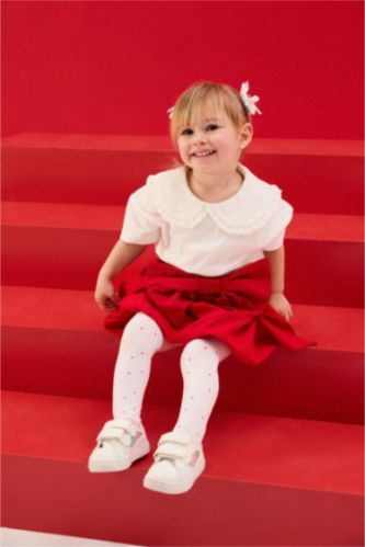 طفلة صغيرة اوف وايت تيشيرت بيبي بناتي نص ردن ممشط بياخة بيبي