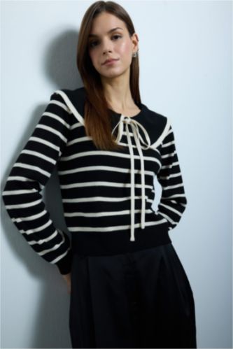 نساء أسود بلوز صوف سليم فيت بياخة بيبي