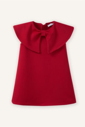 Baby Girl Red Short Sleeve Woven Dress