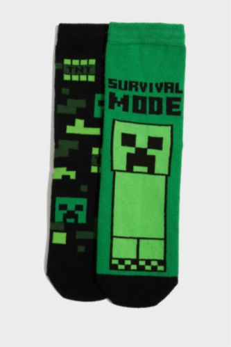 Erkek Çocuk - Genç Erkek Karma Mınecraft Baskılı 2'li Pamuklu Erkek Çocuk