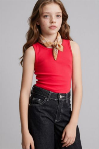 Kız Çocuk - Genç Kız Kırmızı Fitilli Kaşkorse Kız Çocuk Atlet.