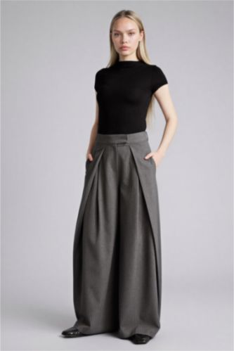 حريمي أنثرا بنطلون جينز وايد ليج برجل عادية وخصر عالي