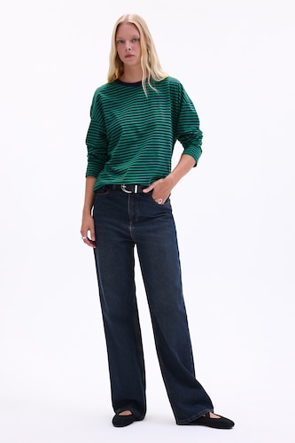 FEMME Bleu Taille haute Pantalon