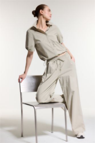 Women Stone Airtech Wide Leg Trousers