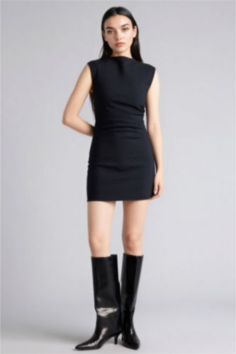 Woman NAVY Bodycon Dog Collar Dress