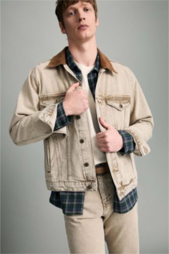 رجال بيج جاكيت قطن قصة عادية