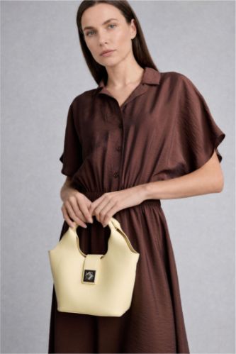 Women Light Yellow Hand Bag